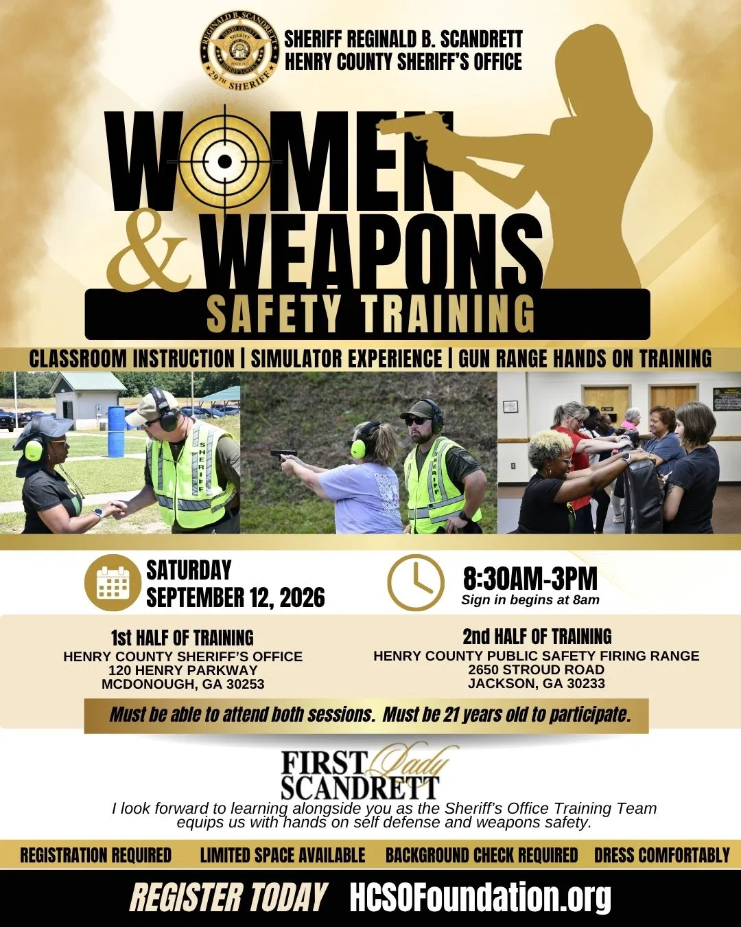 Women and Weapons Safety Training flyer